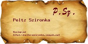 Peltz Szironka névjegykártya